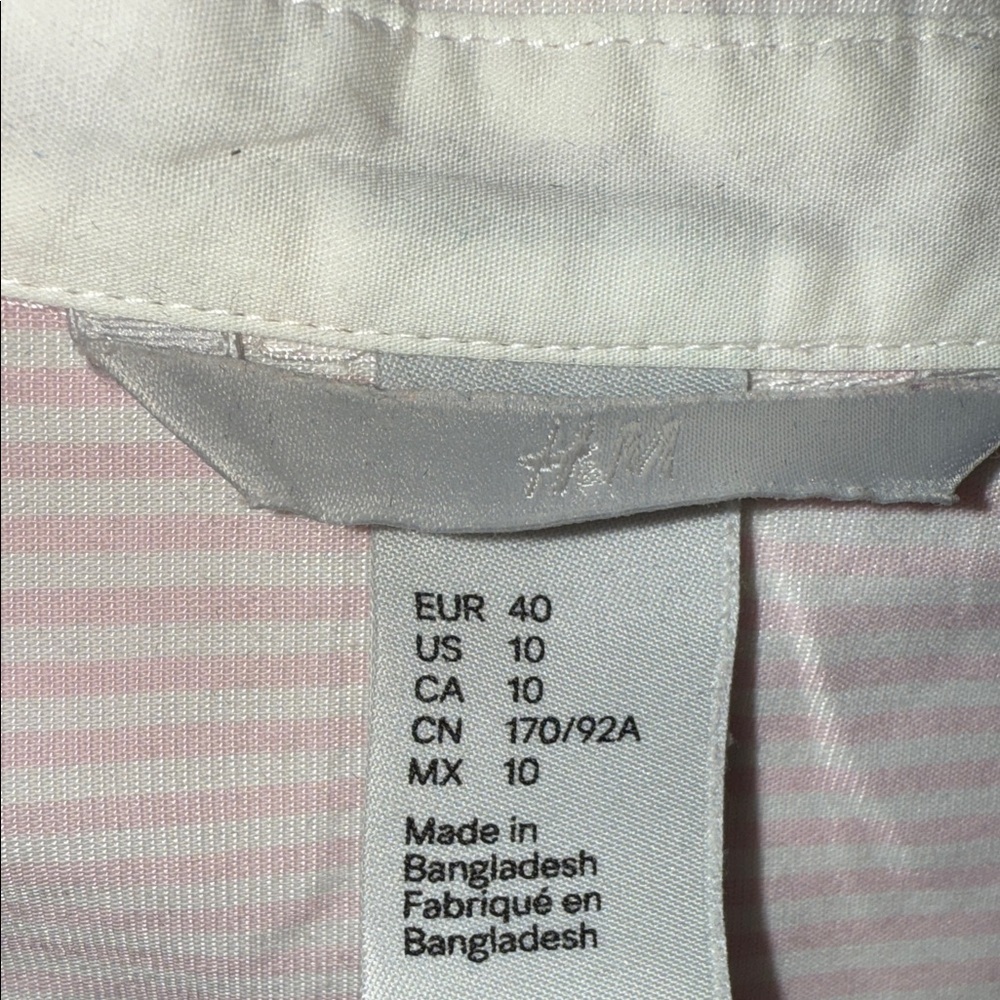 H&M Light Pink Striped Shirt - Picture 2 of 11